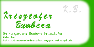 krisztofer bumbera business card